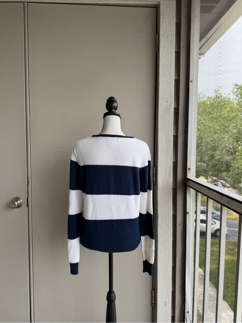 Sundry La Mer Striped Sweater Nautical Cotton Blend - Picture 5 of 7